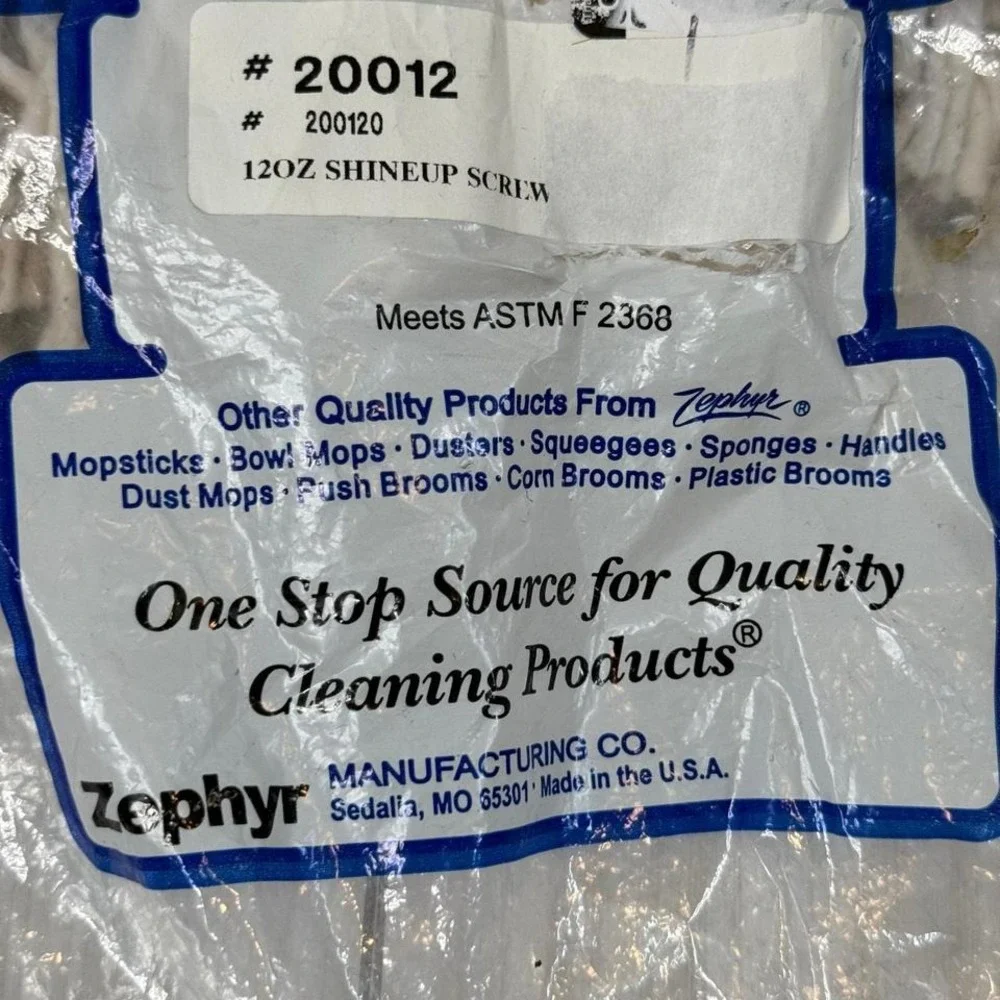 Zephyr Value Plus Wet Mop 12oz Shineup Screw Mop Head Replacement ‎ Commercial